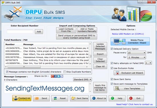 GSM Bulk Text Message Software