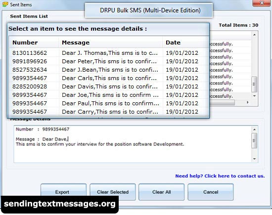 SMS Broadcasting Software screenshot