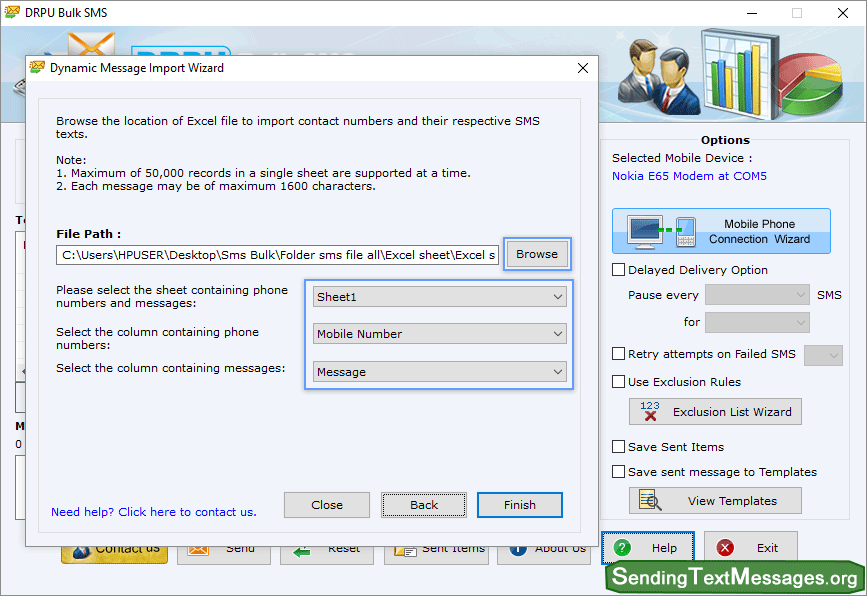 Bulk SMS GSM File Path