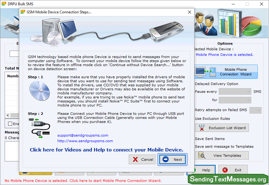 GSM Mobile Device Connection Steps