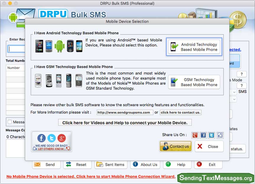 MAC Bulk SMS Software - Professional