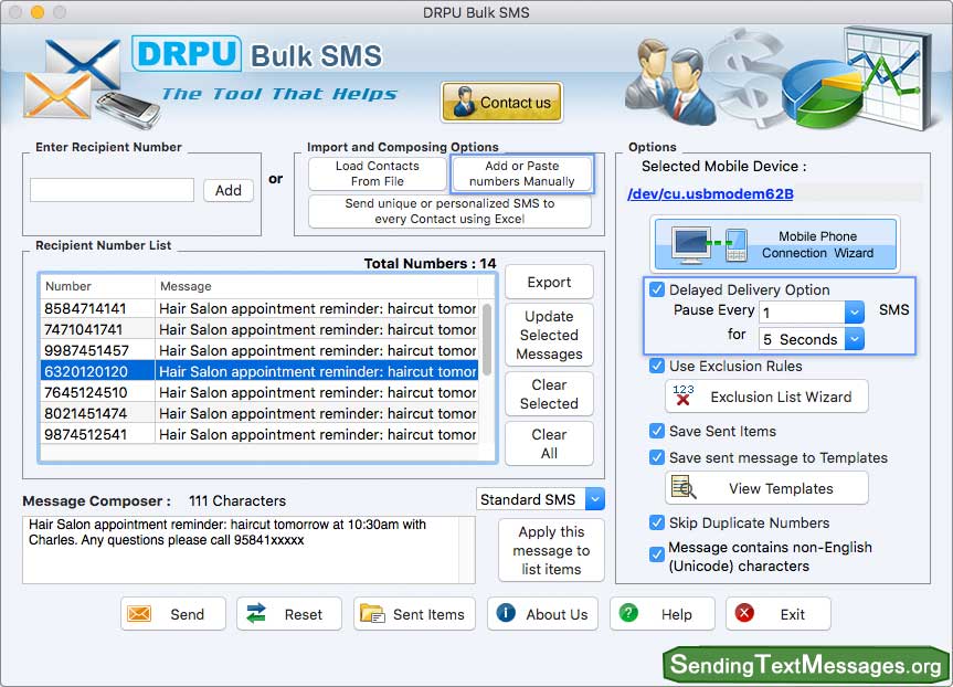 Select Number Add or Paste Number Manually