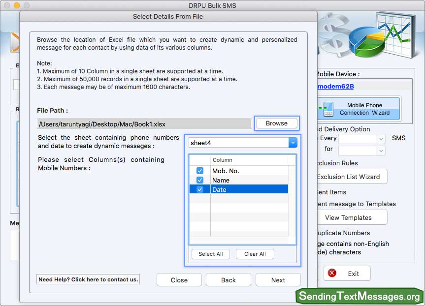 Select Details From File Column