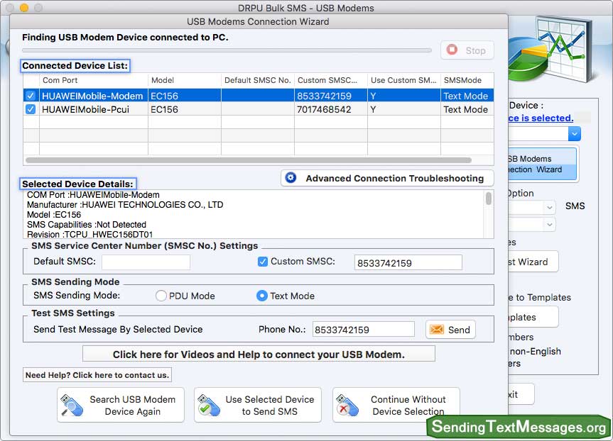 USB Modems Connection Wizard